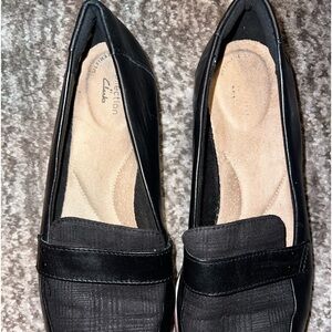 Black work or dress up flats size 10…Clark’s with soft inside